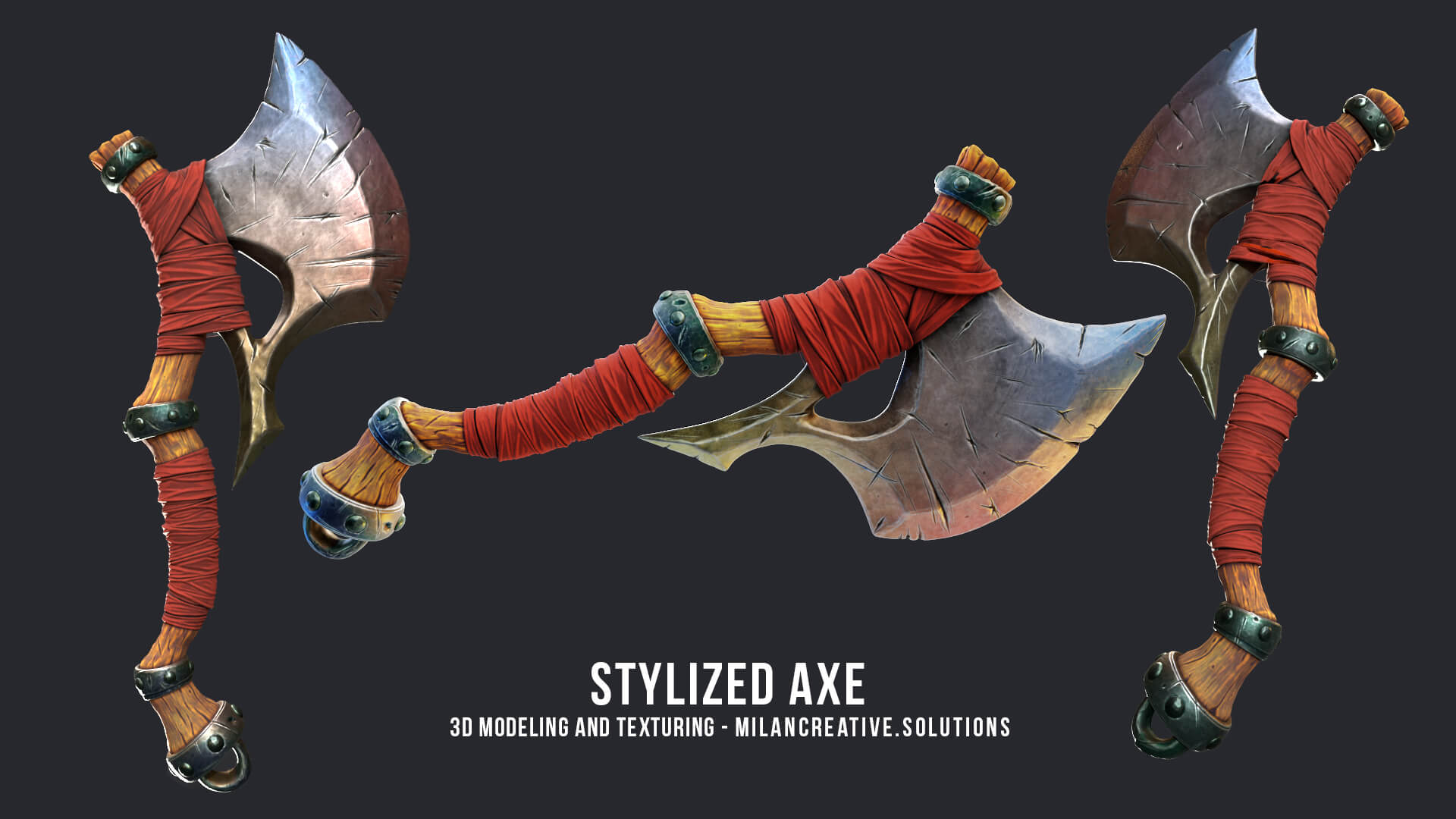 Stylized Axe - 3D Modeling and Texturing