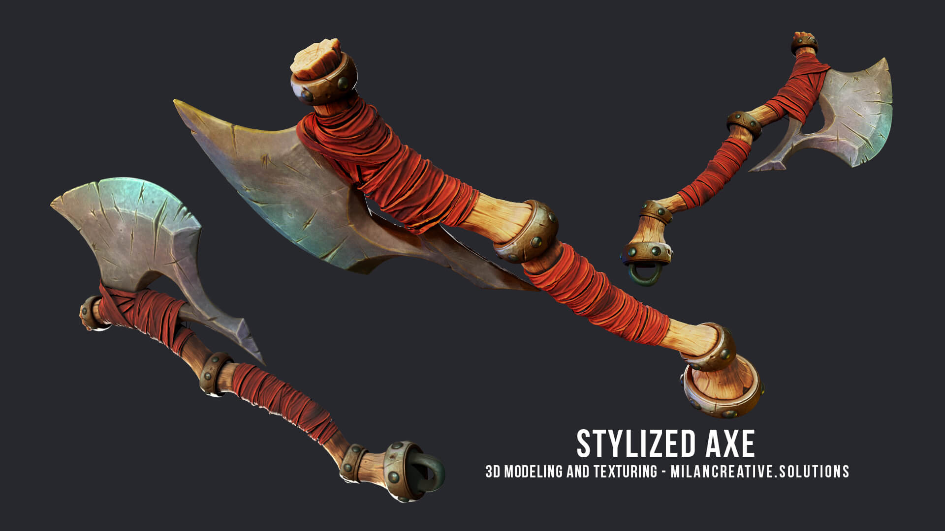 Stylized Axe - 3D Modeling and Texturing